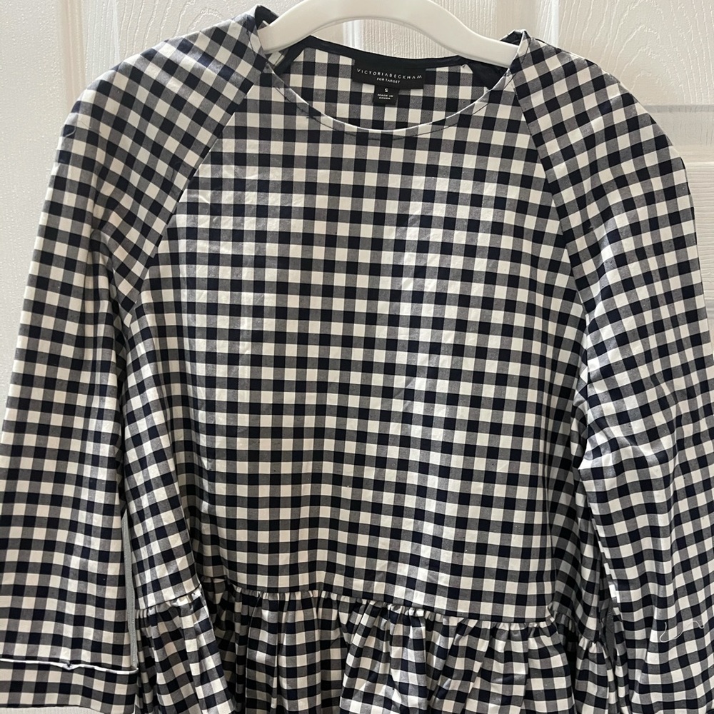 Victoria Beckham @ Target NWT peplum gingham top S